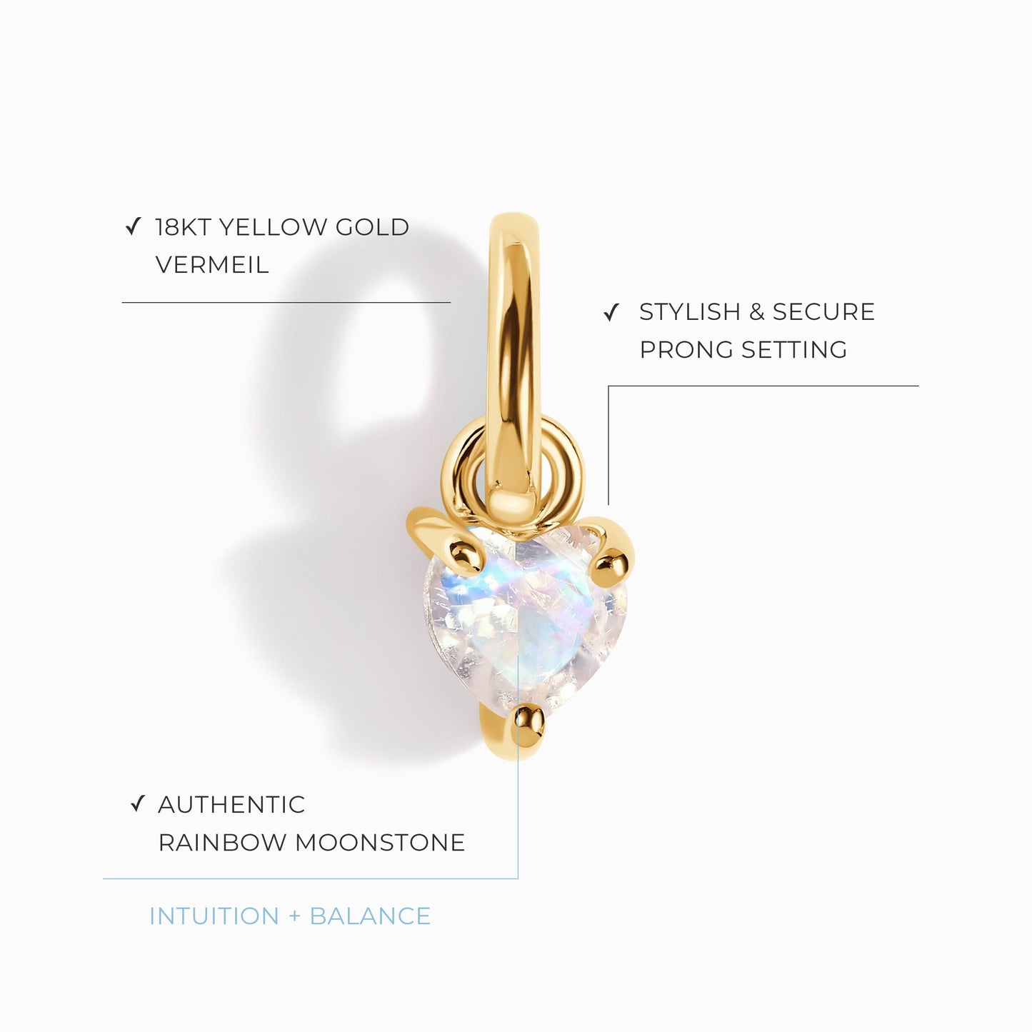 Pendentif Pierre de Lune - Amour
