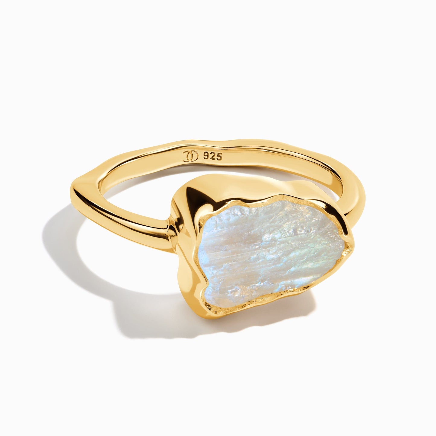 Bague en cristal brut - Pierre de lune sacrée