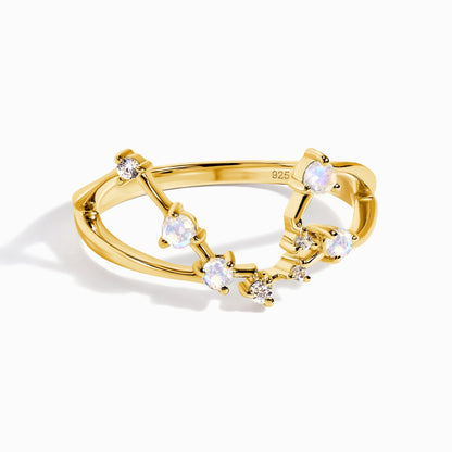 Bague en pierre de lune - Constellation du Verseau