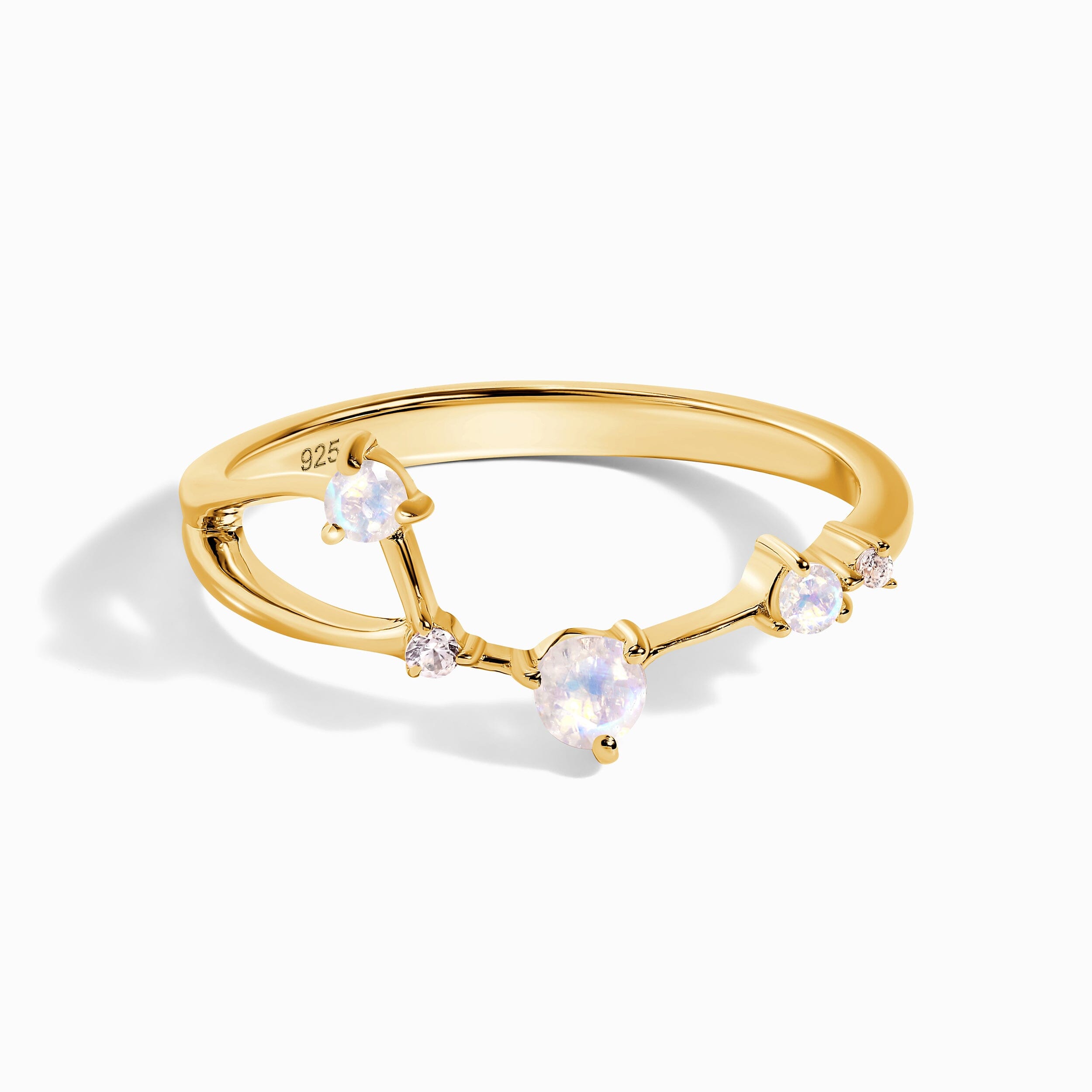 Moonstone Ring - Aries Zodiac Constellation