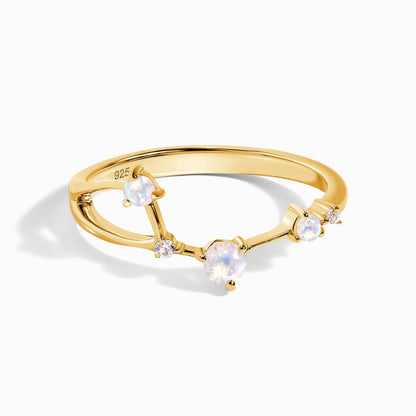 Bague en pierre de lune - Constellation du Bélier