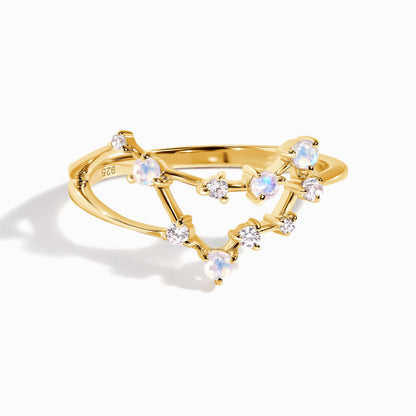 Bague en pierre de lune - Constellation du Capricorne