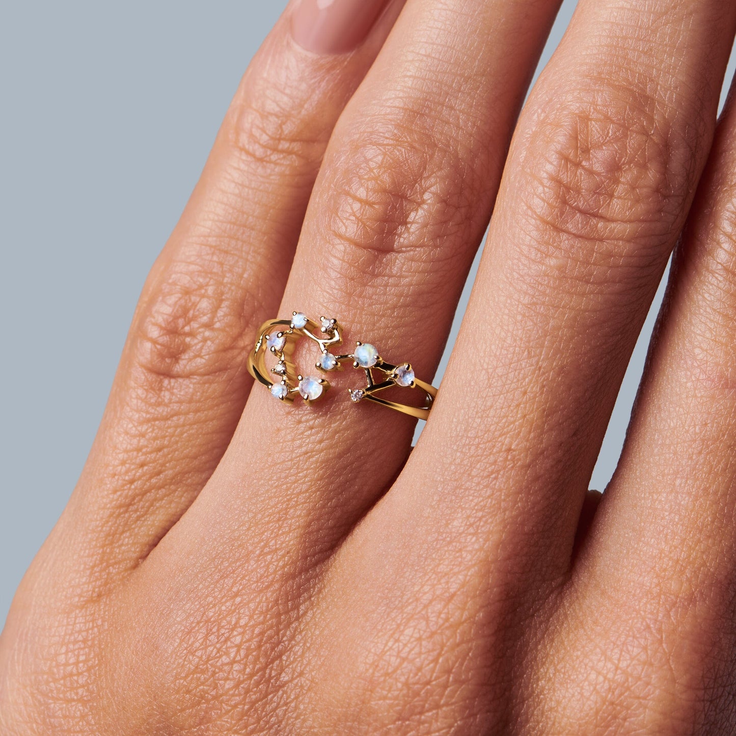 Bague en pierre de lune - Constellation du Sagittaire