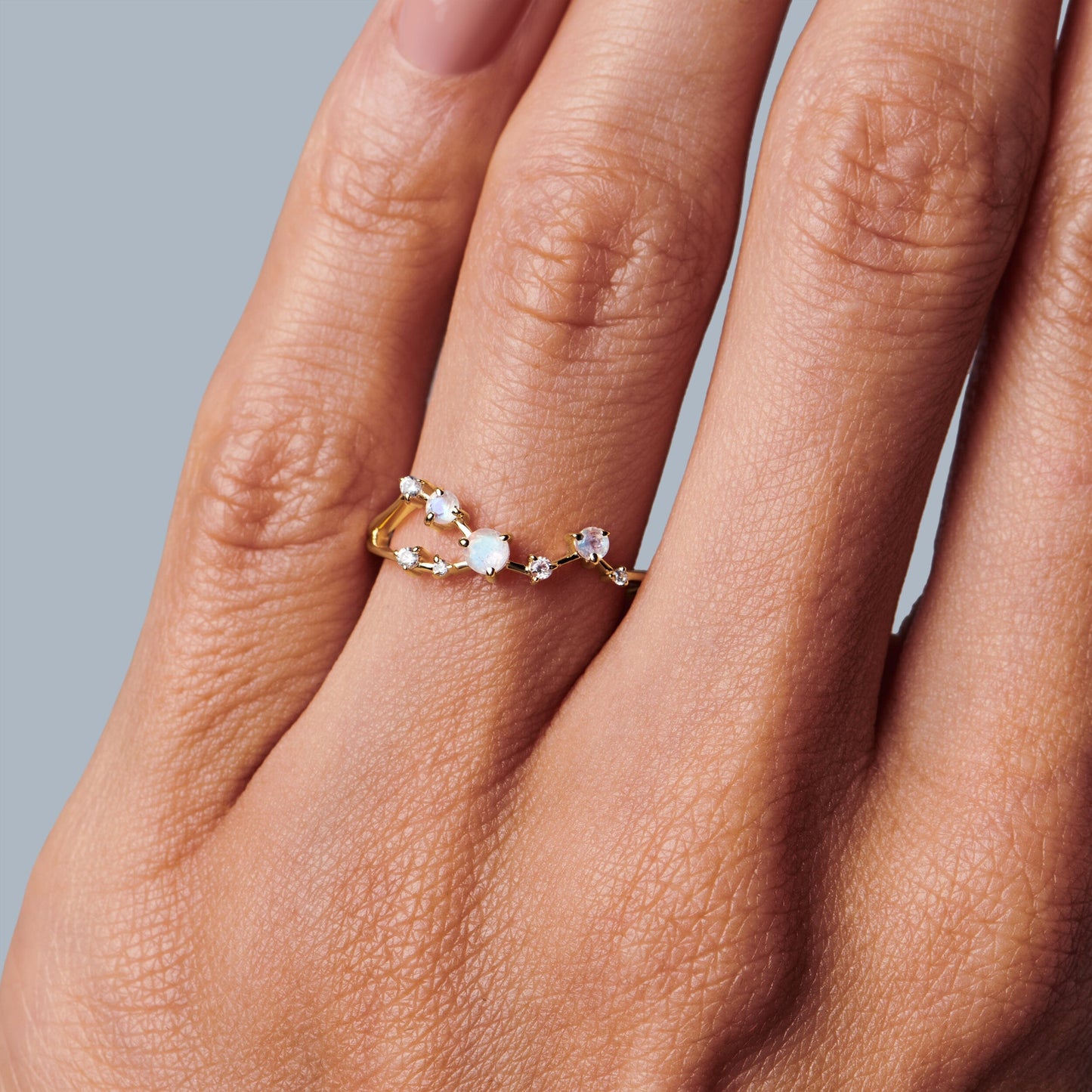 Bague en pierre de lune - Constellation du Taureau