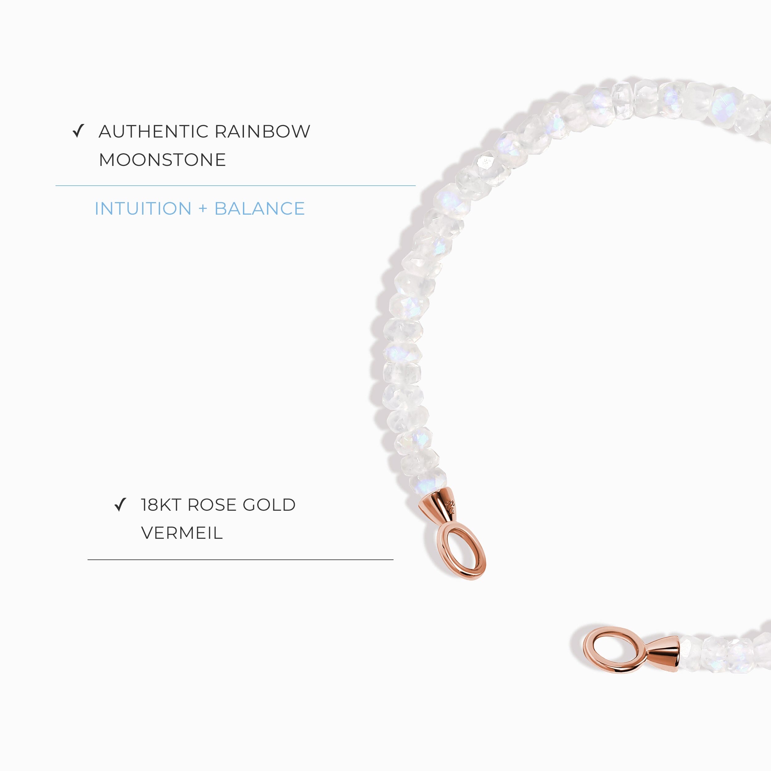 Moonstone Beads Bracelet - Ready To Lock