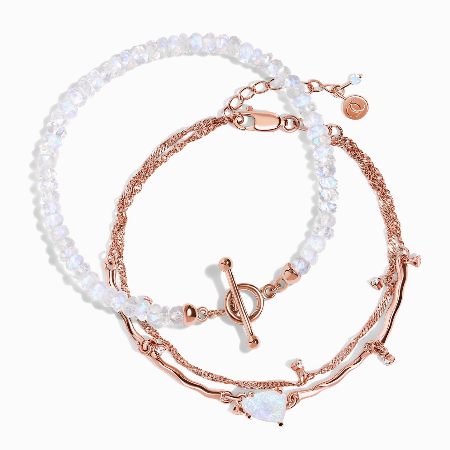 Bracelet en pierre de lune empilable - Flux d'énergie