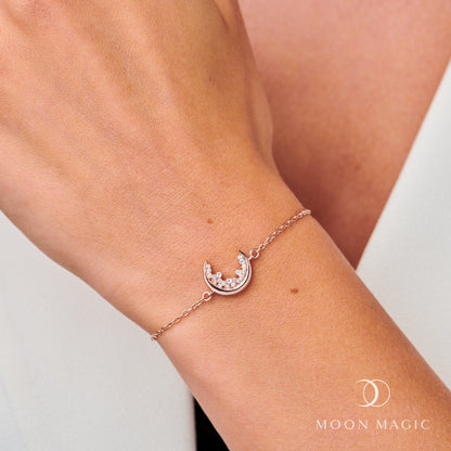 Bracelet en pierre de lune et zircon blanc - Lush Luna
