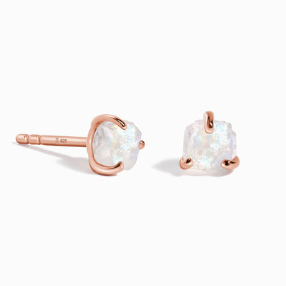 Boucles d'oreilles en pierre de lune brute - Uniques