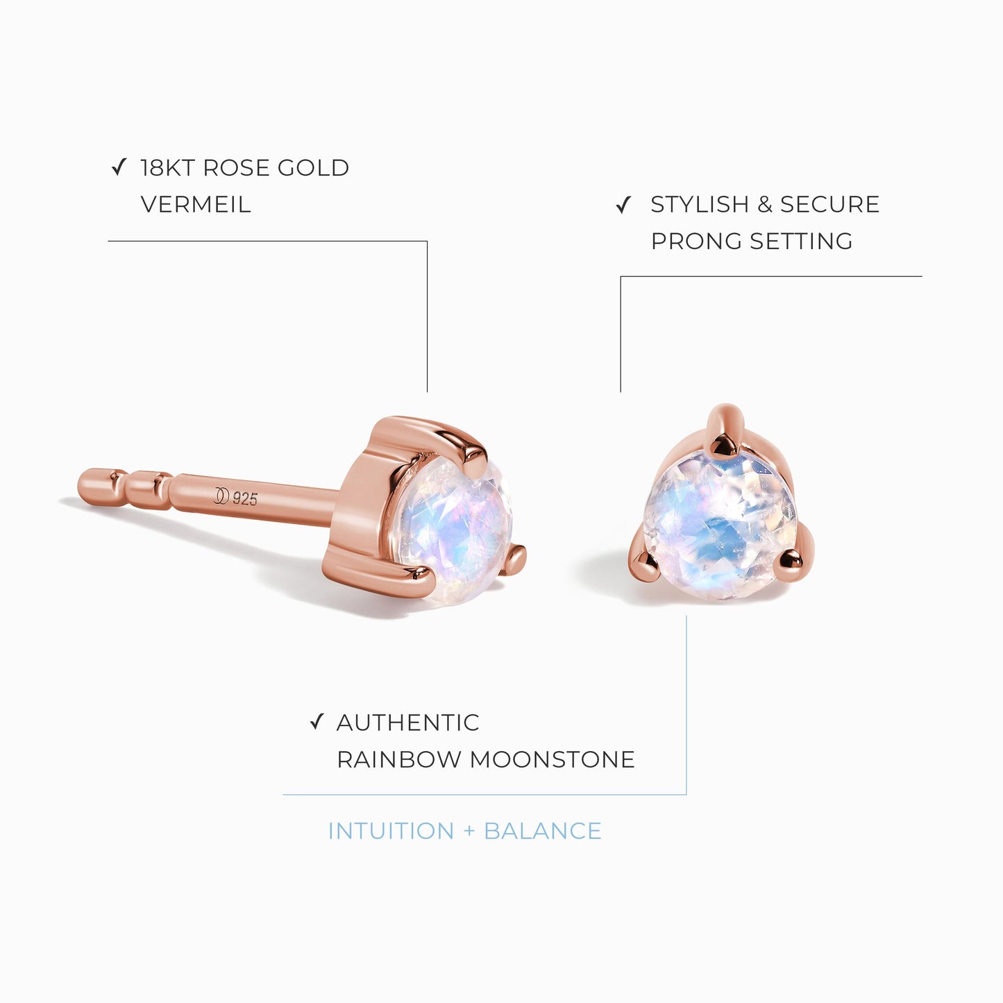 Boucles d'oreilles en pierre de lune - Yeux d'ange