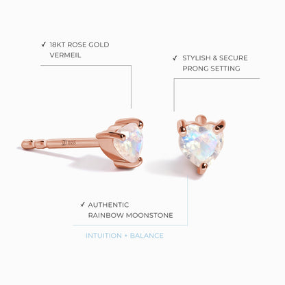 Boucles d'oreilles en pierre de lune - Amour