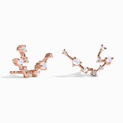 Boucles d'oreilles en pierre de lune - Constellation du Verseau