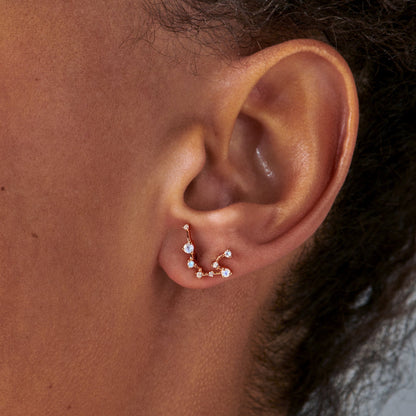 Boucles d'oreilles en pierre de lune - Constellation du Verseau