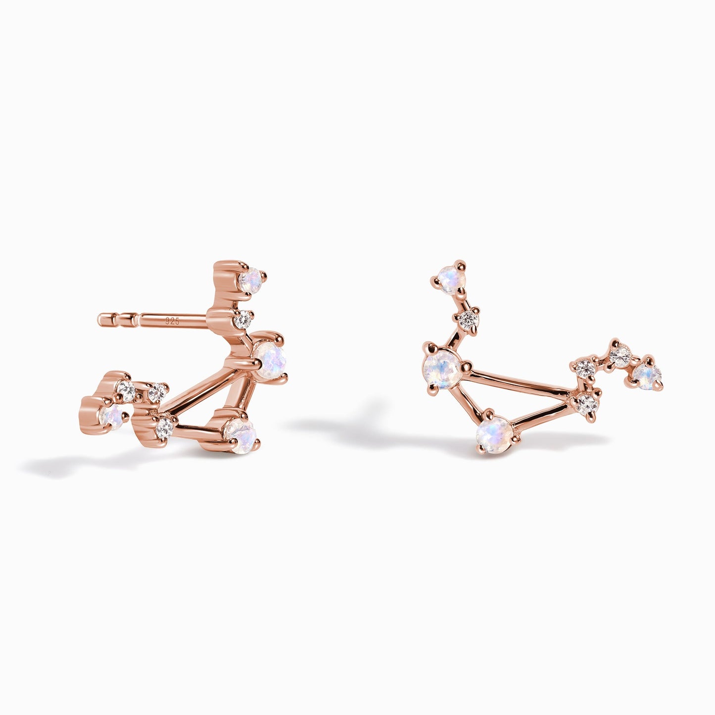 Boucles d'oreilles en pierre de lune - Constellation du zodiaque Balance
