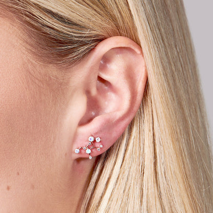 Boucles d'oreilles en pierre de lune - Constellation du zodiaque Vierge