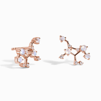 Boucles d'oreilles en pierre de lune - Constellation du zodiaque Vierge