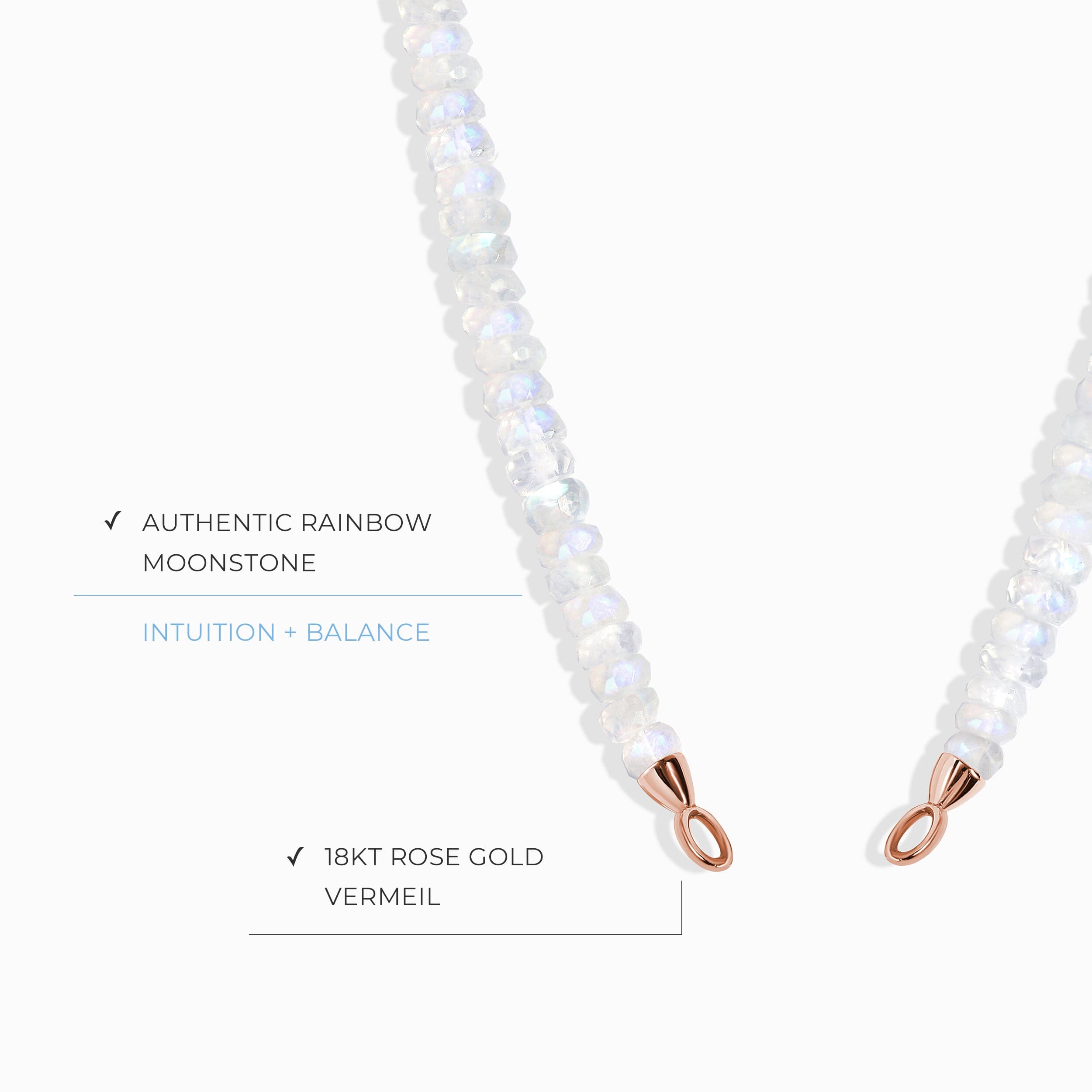 Moonstone Beads Chain - Ready To Lock