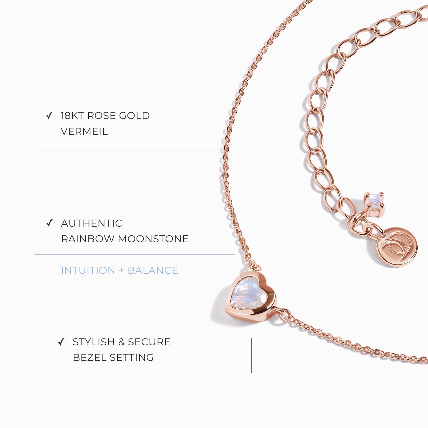 Collier en pierre de lune - Follement amoureux