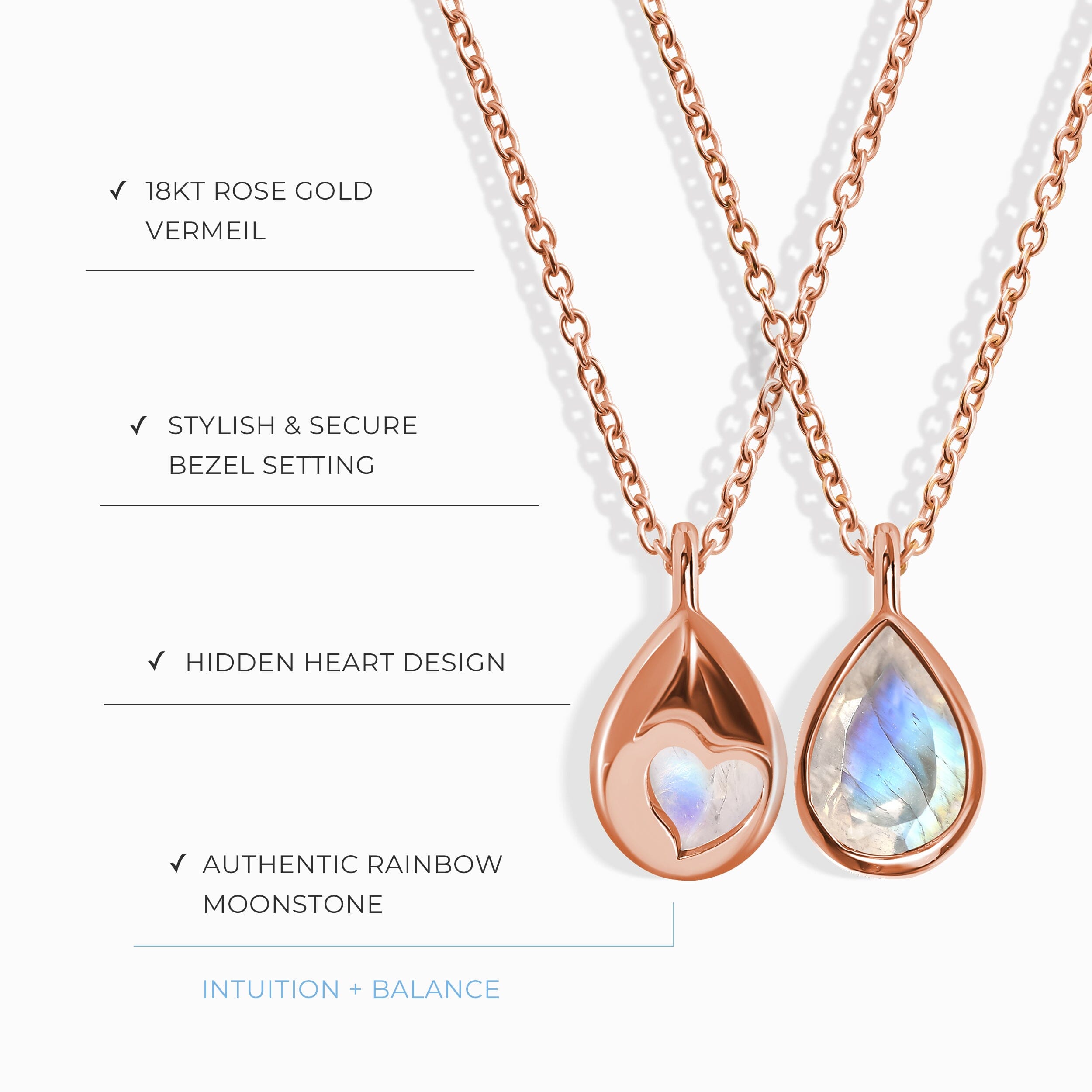 Moonstone Necklace - Hidden Heart