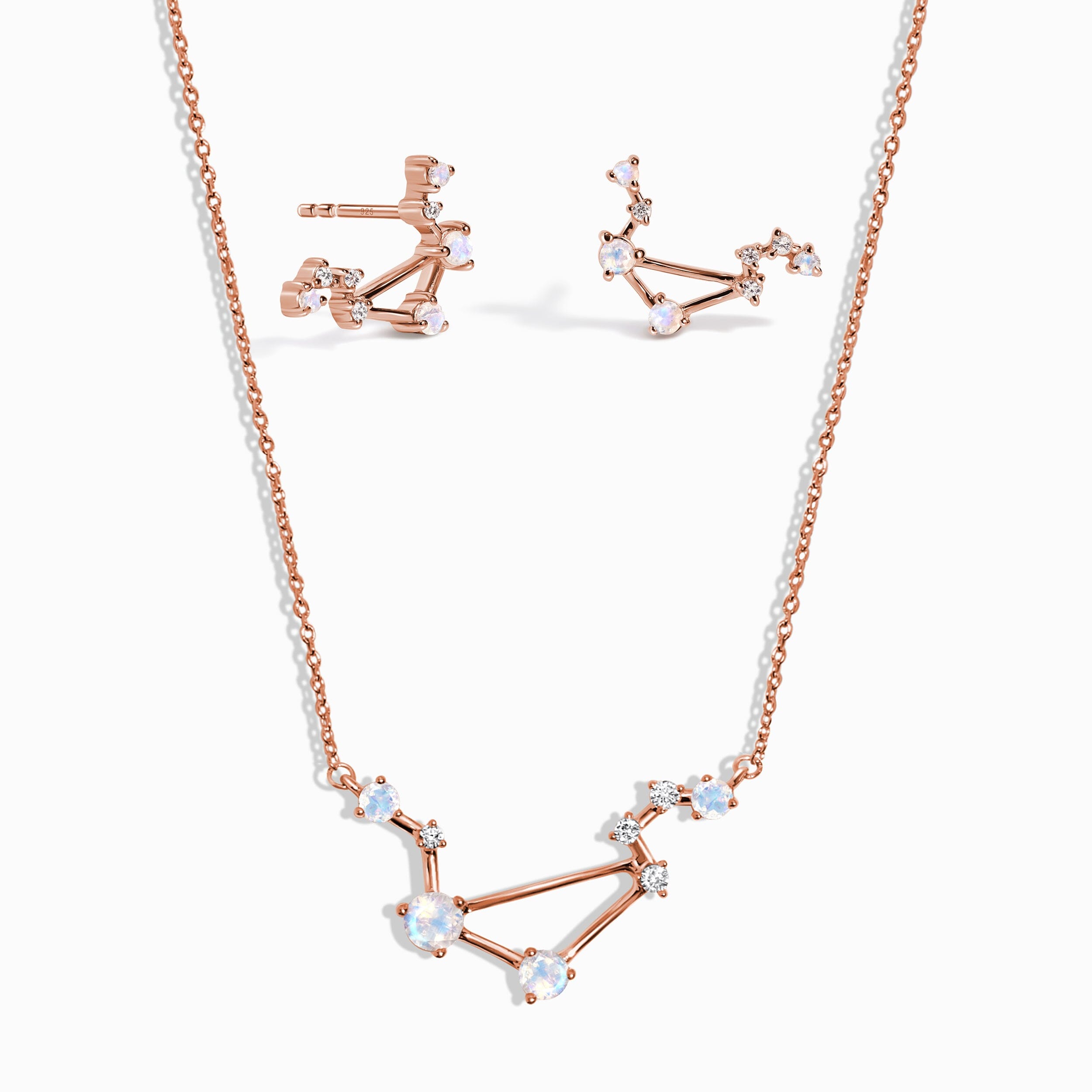 Libra Zodiac Constellation Necklace & Earrings