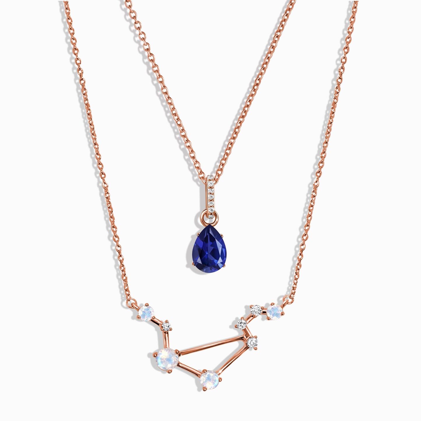 Collier constellation du zodiaque Balance et saphir bleu