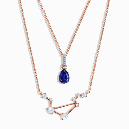 Collier constellation du zodiaque Balance et saphir bleu