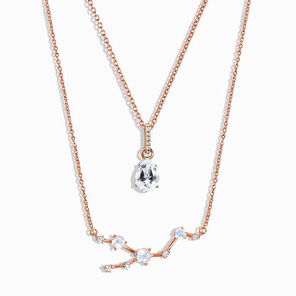 Collier constellation du zodiaque Taureau et topaze blanche
