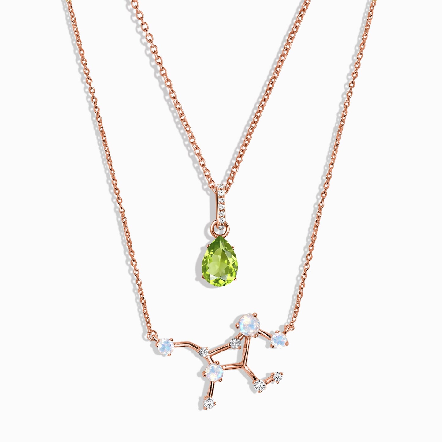 Constellation du zodiaque de la Vierge et balancement du péridot