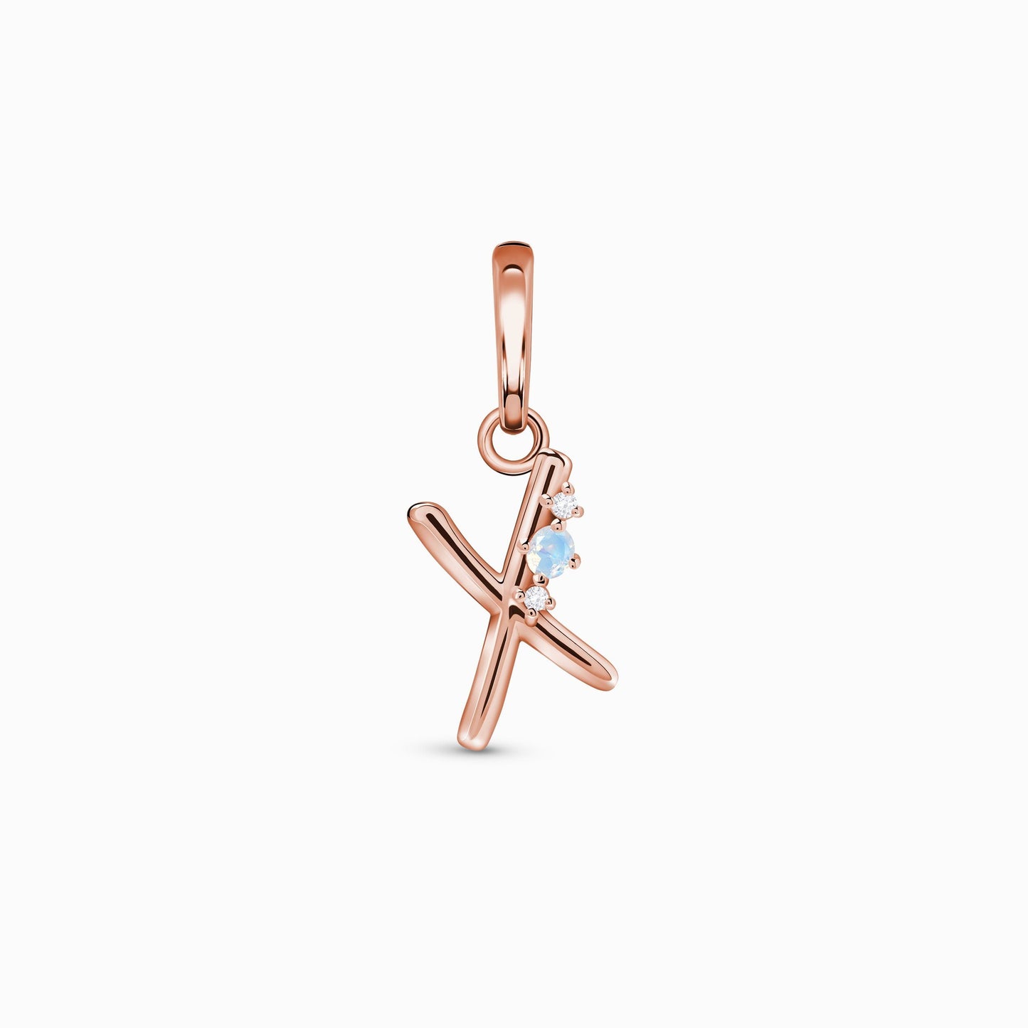 Pendentif en pierre de lune - Pendentif porte-bonheur lettre X