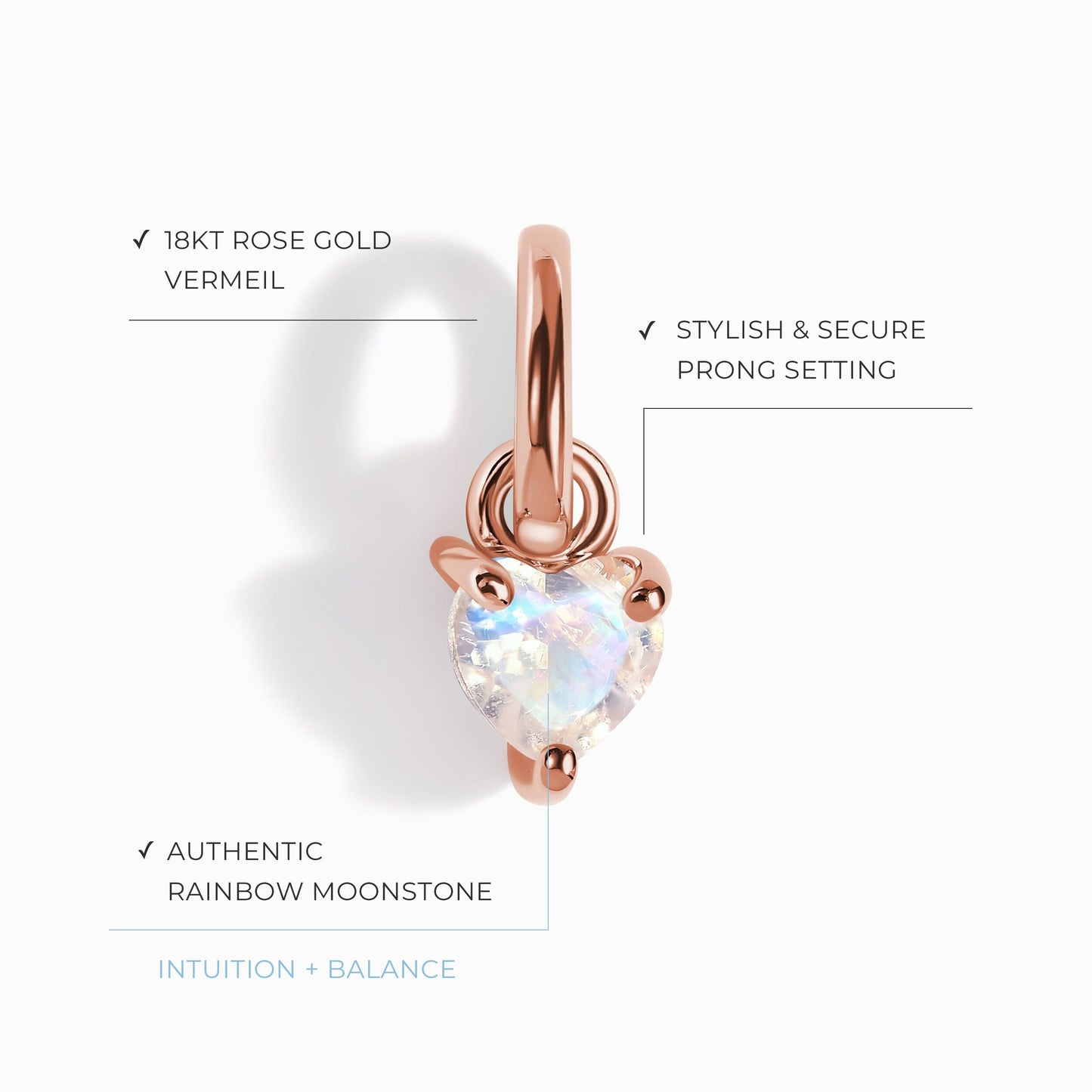 Pendentif Pierre de Lune - Amour