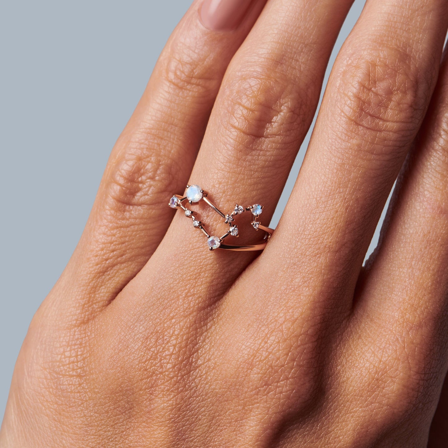 Bague en pierre de lune - Constellation du Lion
