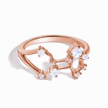 Bague en pierre de lune - Constellation du zodiaque Vierge