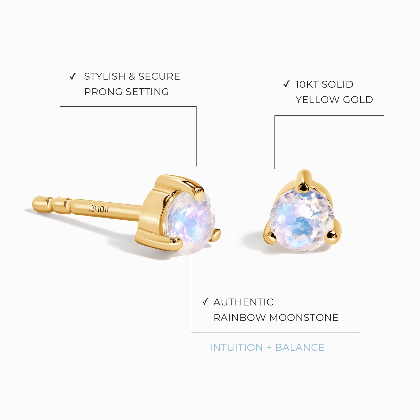 Boucles d'oreilles en pierre de lune - Yeux d'ange