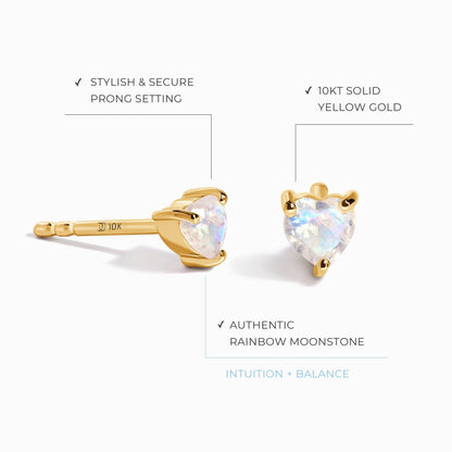 Boucles d'oreilles en pierre de lune - Amour