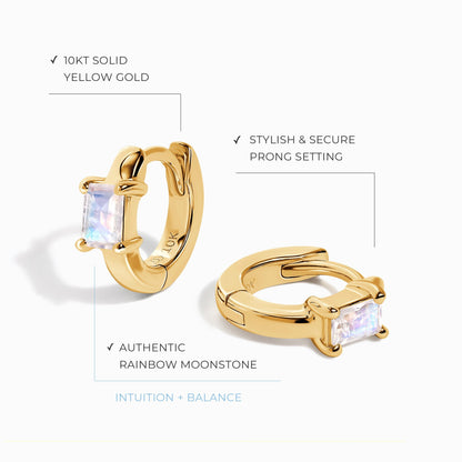 Kids Moonstone Hoops - Rainbow