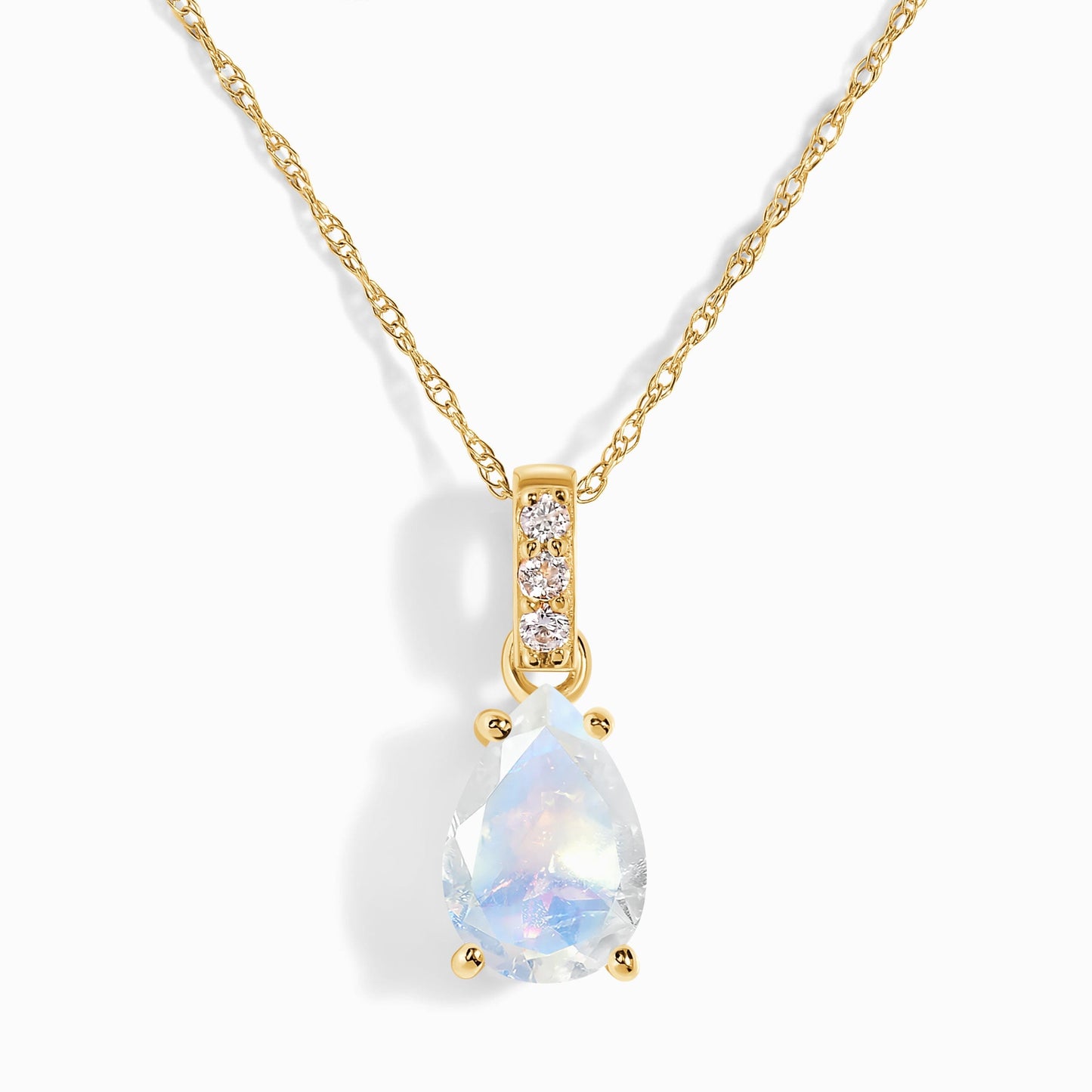 Collier en pierre de lune et diamants Sway - Pierre de naissance de juin