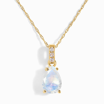 Collier en pierre de lune et diamants Sway - Pierre de naissance de juin