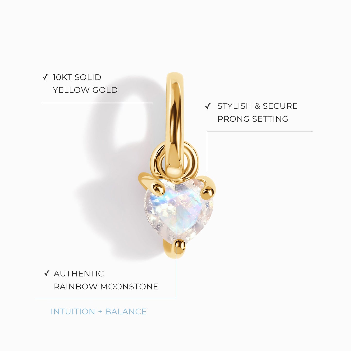 Pendentif Pierre de Lune - Amour