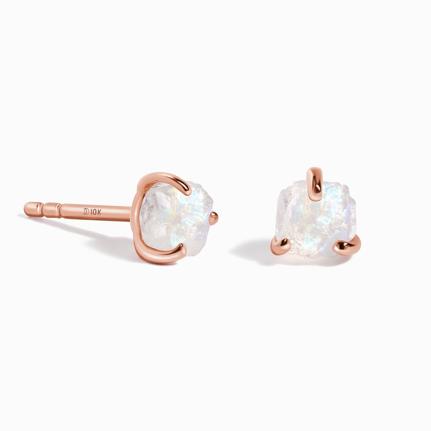Boucles d'oreilles en pierre de lune brute - Uniques