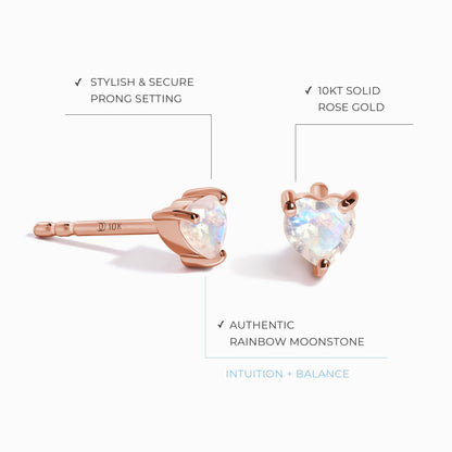 Boucles d'oreilles en pierre de lune - Amour