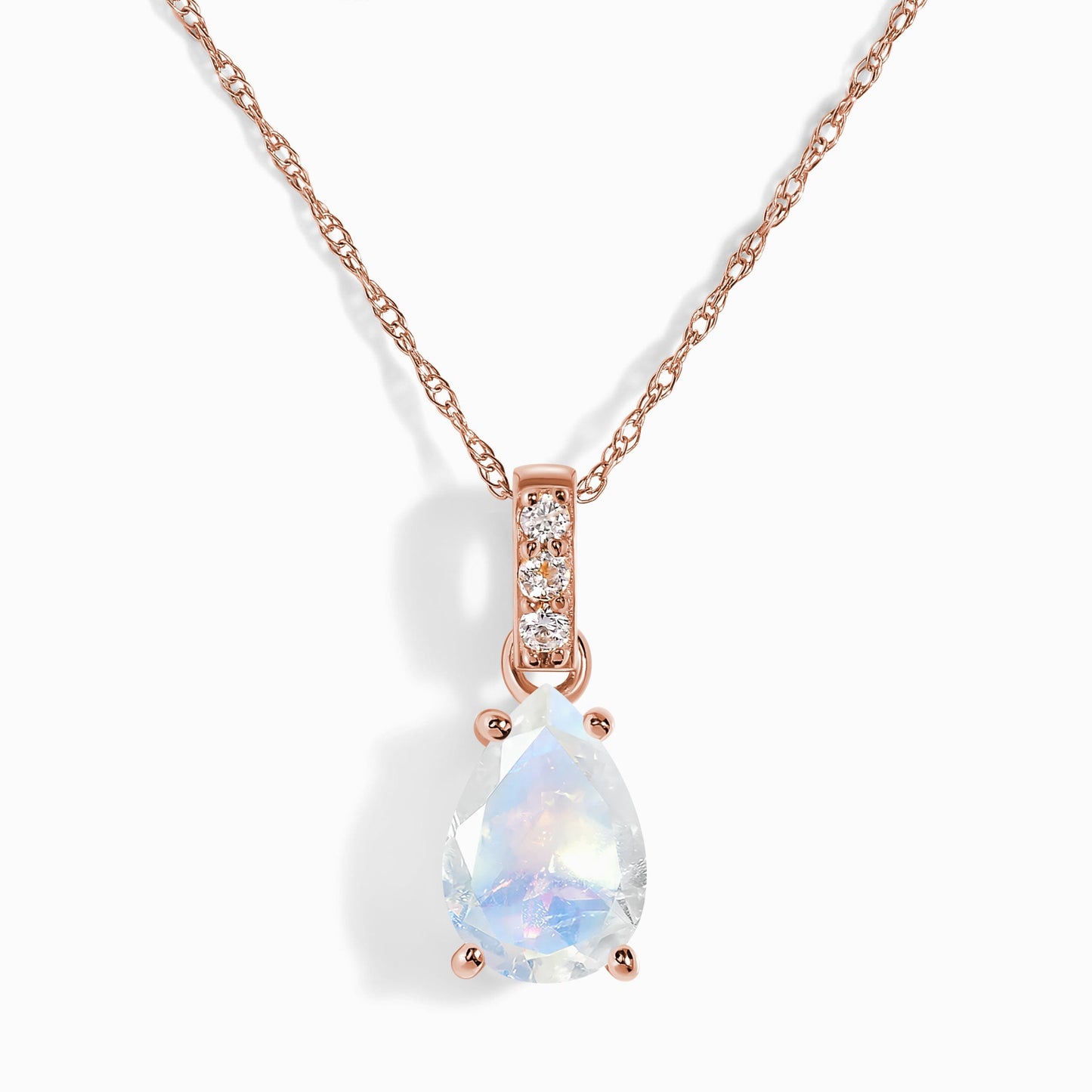 Collier en pierre de lune et diamants Sway - Pierre de naissance de juin