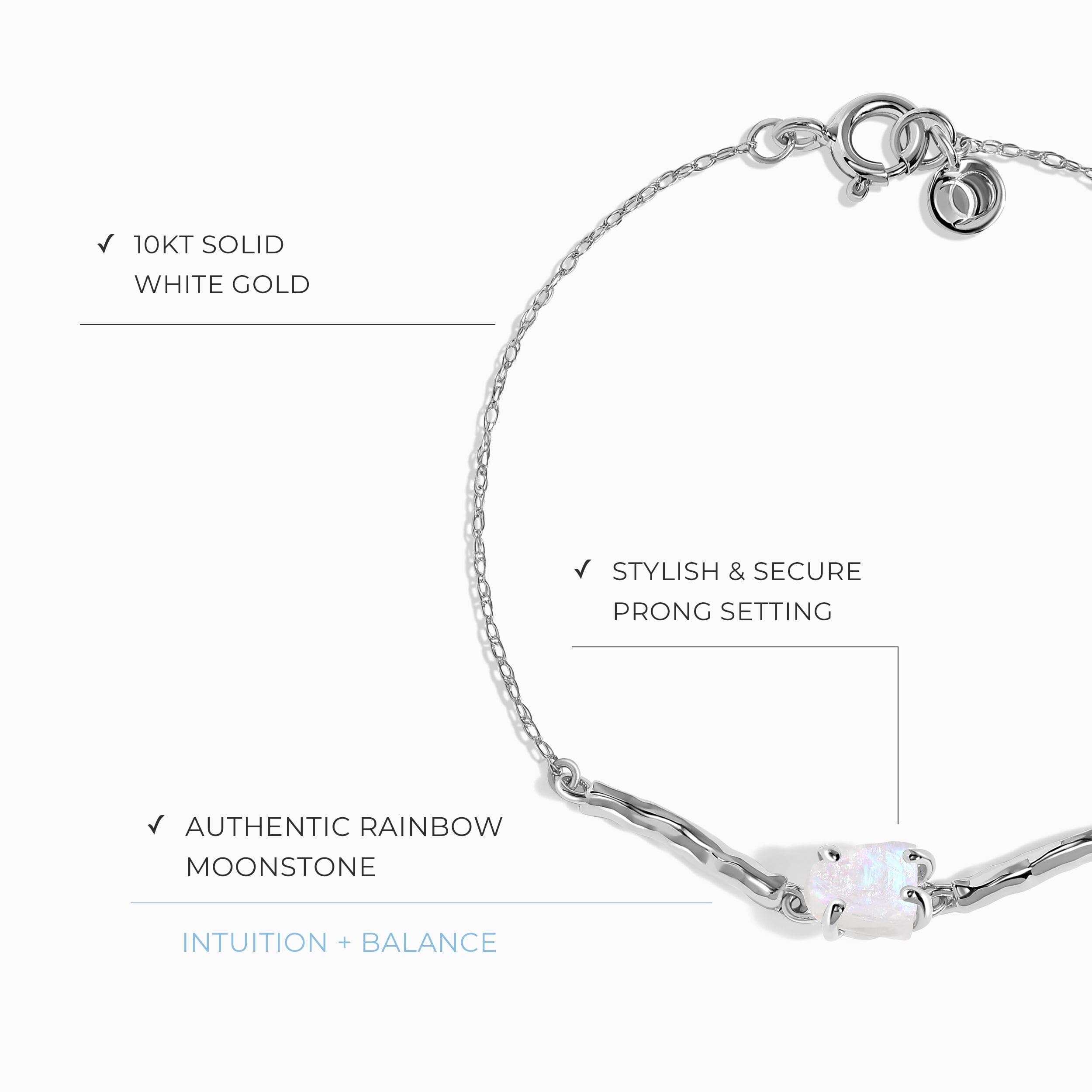 Raw Moonstone Kids Bracelet - Petite Flow