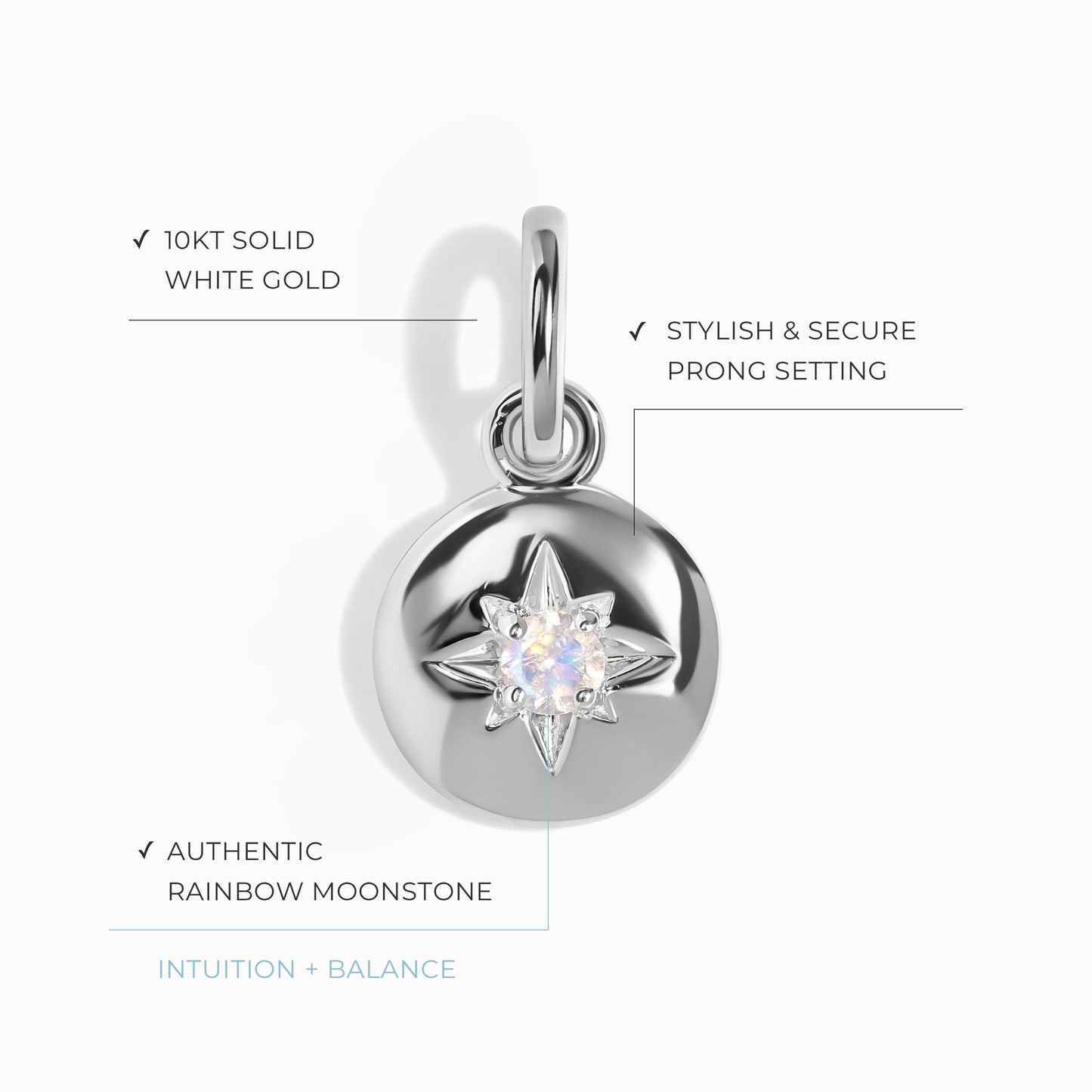 Pendentif Pierre de Lune - Étoile du Nord