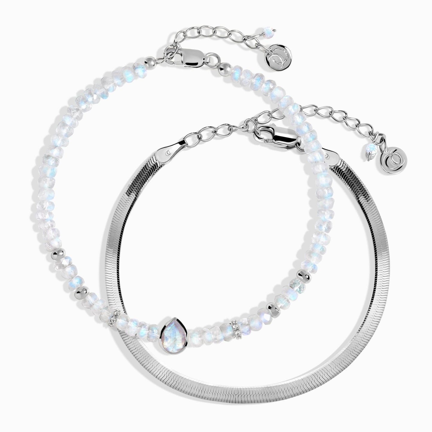 Bracelet empilable en pierre de lune et chevrons - Intuitive Spirit