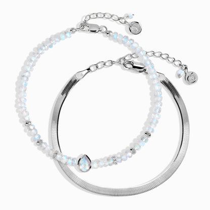 Bracelet empilable en pierre de lune et chevrons - Intuitive Spirit