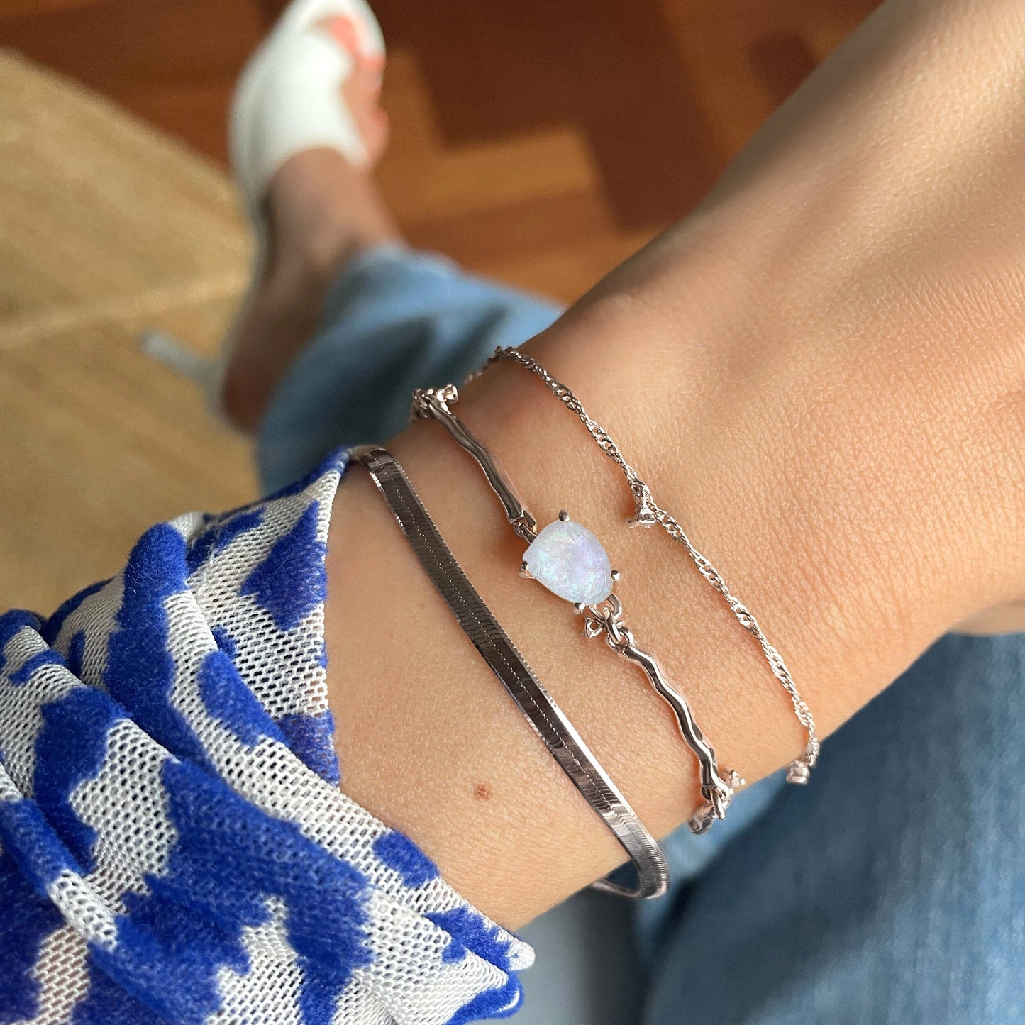Bracelet en pierre de lune empilable - Flow