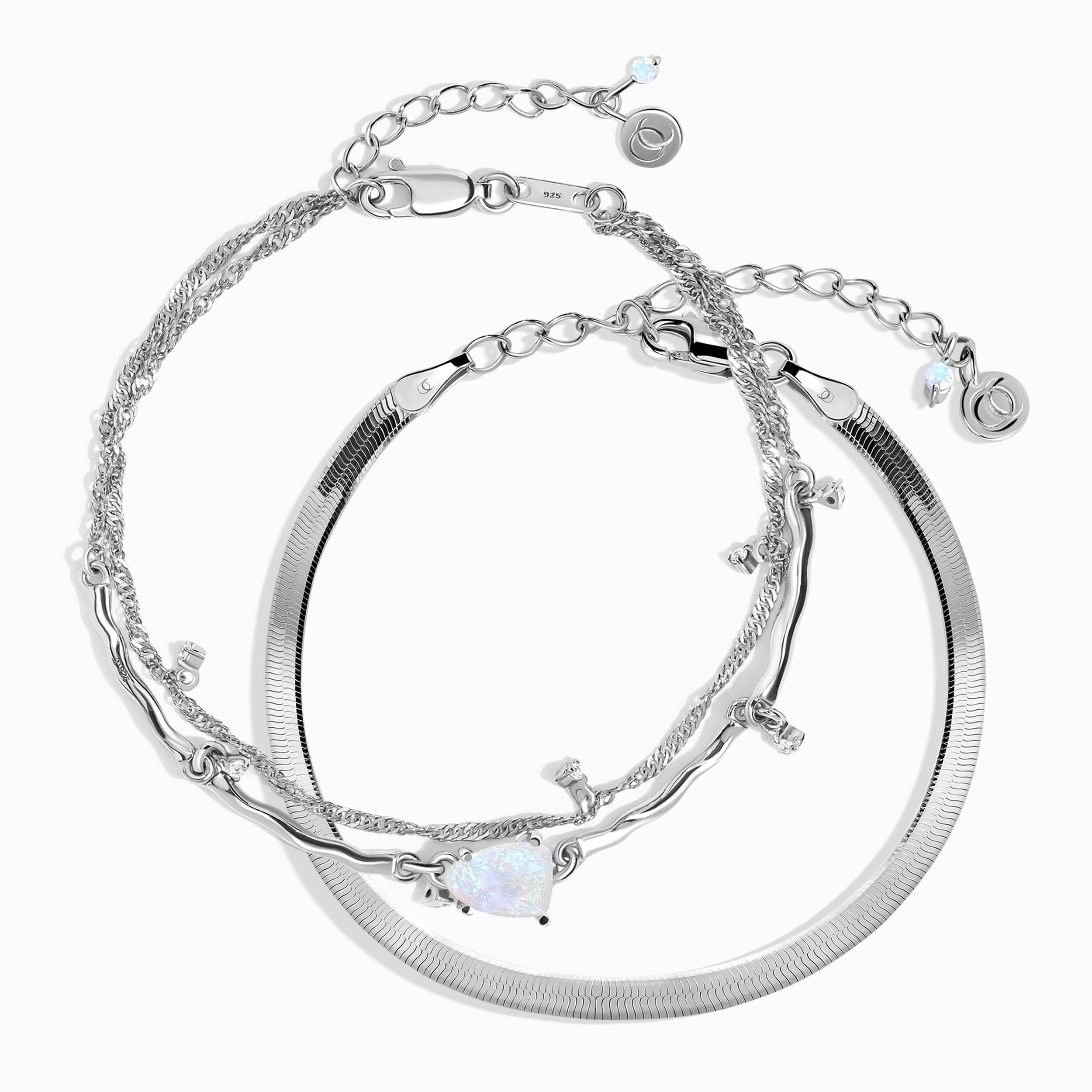 Moonstone Bracelet Stack - Flow