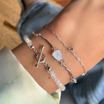 Bracelet en pierre de lune empilable - Flux d'énergie