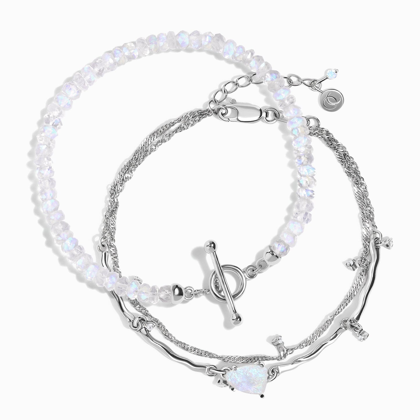 Bracelet en pierre de lune empilable - Flux d'énergie