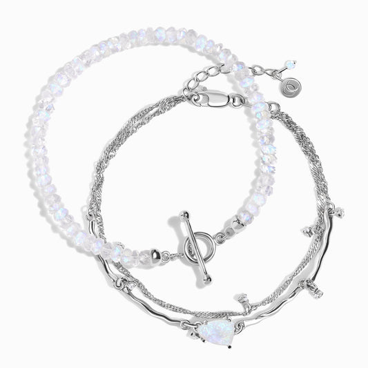 Bracelet en pierre de lune empilable - Flux d'énergie