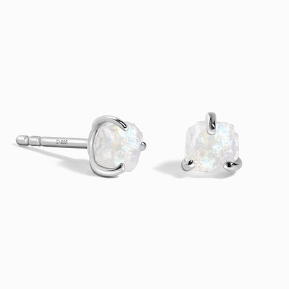 Boucles d'oreilles en pierre de lune brute - Uniques
